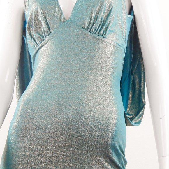 Low back Mermaid Tail- maxi dress Aqua - Picture 8 of 13